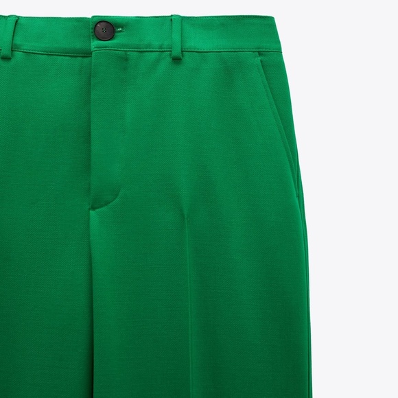 NWT ZARA HIGH WAISTED CROPPED STRAIGHT LEG PANTS - Picture 8 of 9